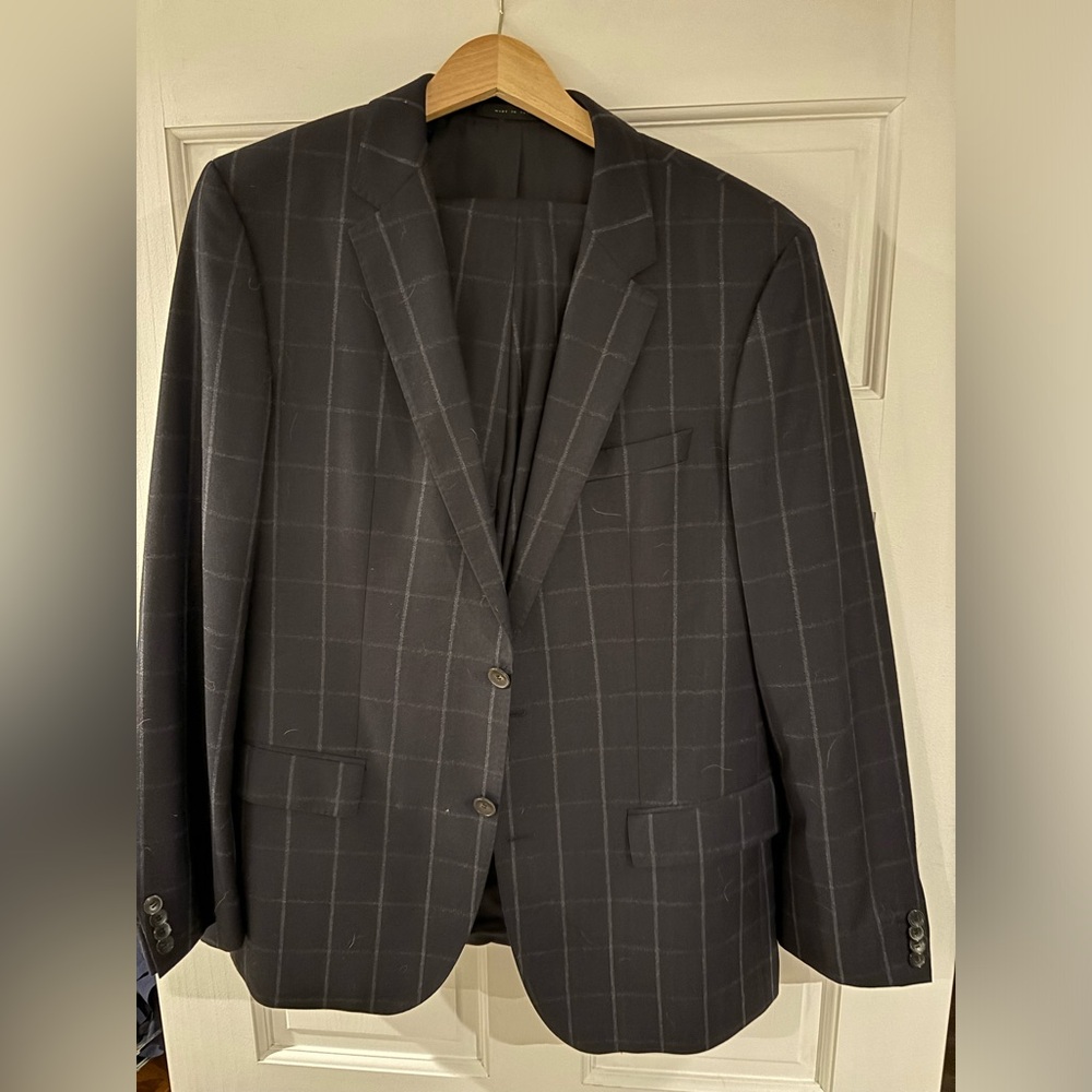 Hugo Boss Navy Windowpane Suit